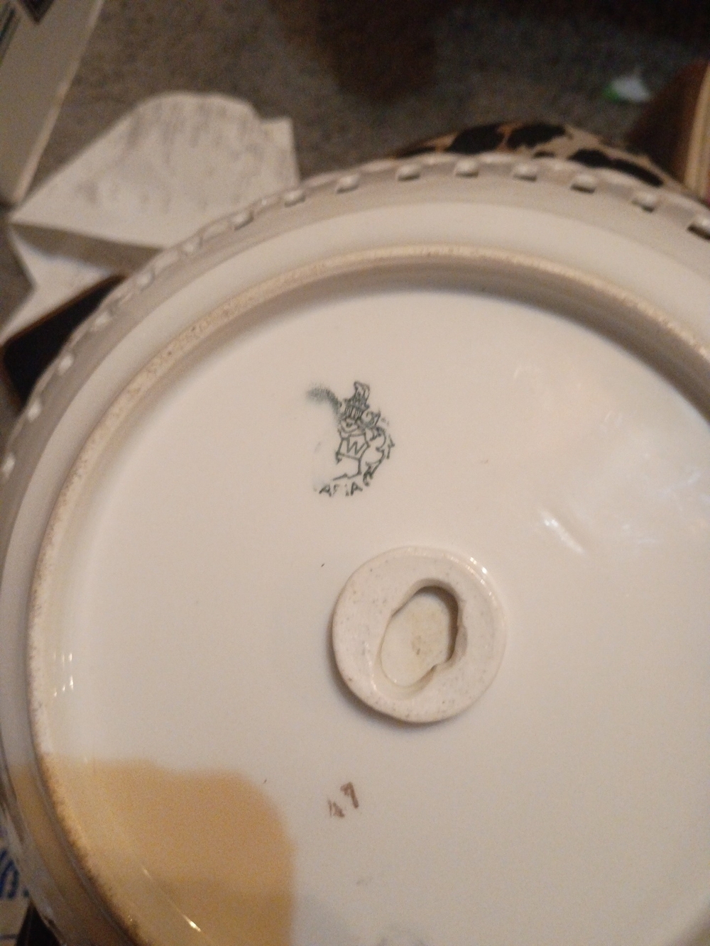 Decorative Porcelain Rose Plate in Pink and Yellow - Picture 2 of 2